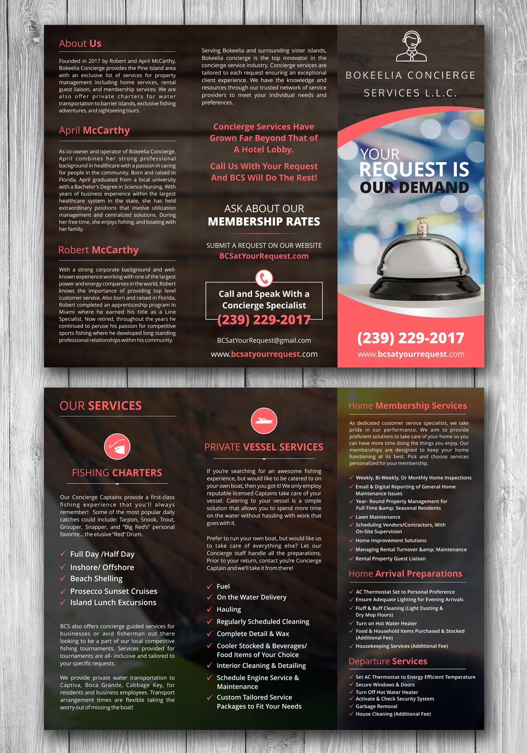 Brochure Design by ecorokerz for Bokeelia Concierge Services L.L.C | Design #15583343