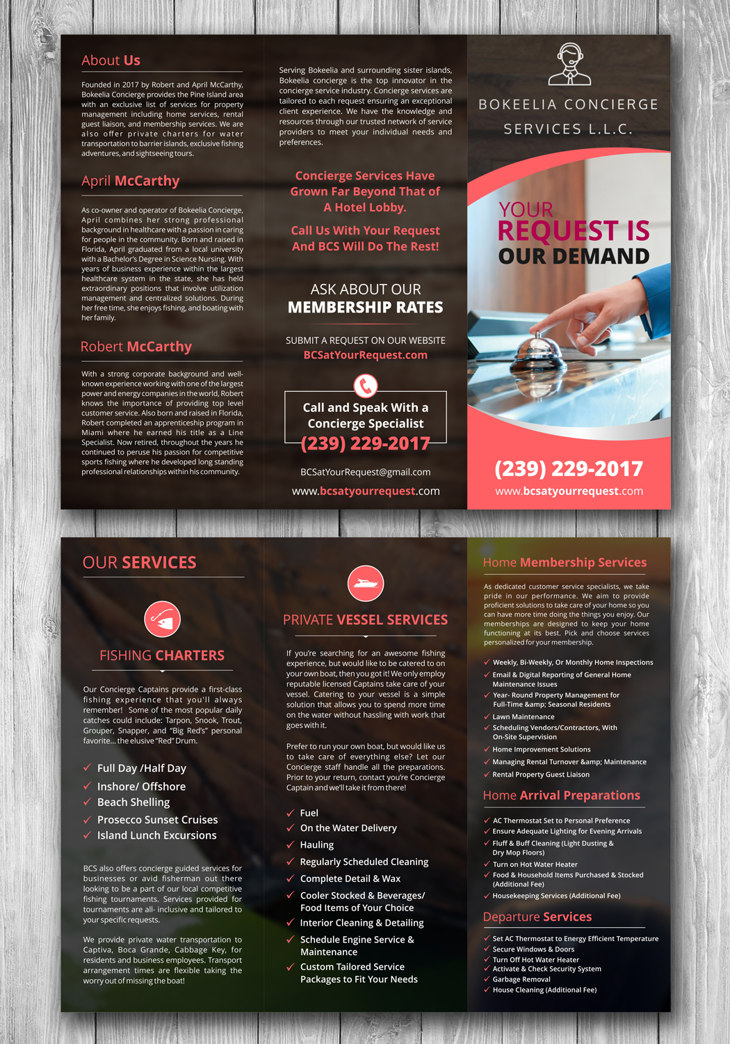 Brochure Design by ecorokerz for Bokeelia Concierge Services L.L.C | Design #15583344