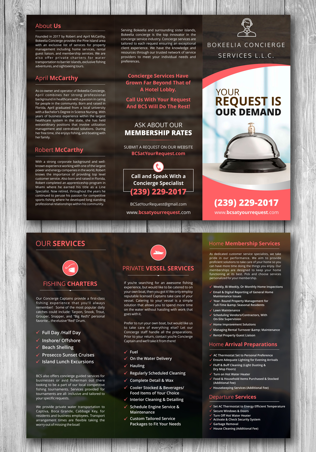 Brochure Design by ecorokerz for Bokeelia Concierge Services L.L.C | Design #15583345