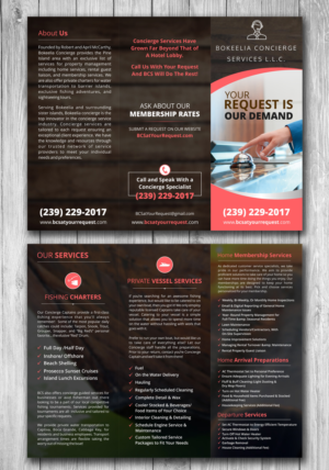 Brochure Design by ecorokerz for Bokeelia Concierge Services L.L.C | Design #15586448