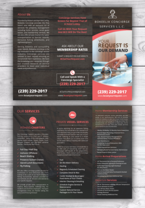 Brochure Design by ecorokerz for Bokeelia Concierge Services L.L.C | Design: #15620922