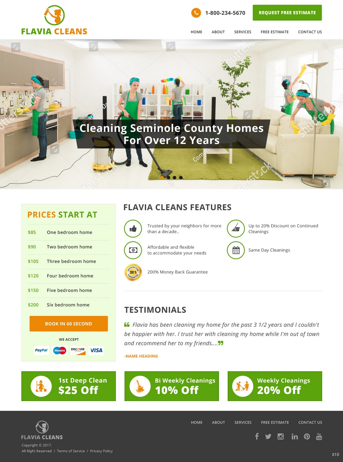 Web-Design von pb für Flavia Cleans | Design #15590801
