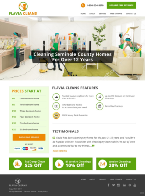 Web Design by pb for Flavia Cleans | Design: #15590801
