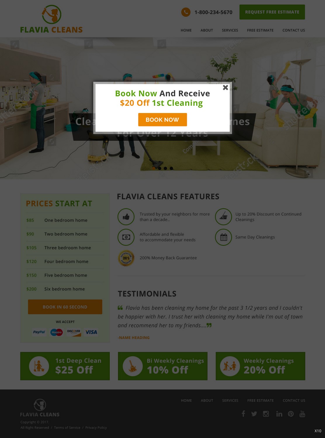Web Design by pb for Flavia Cleans | Design #15590804