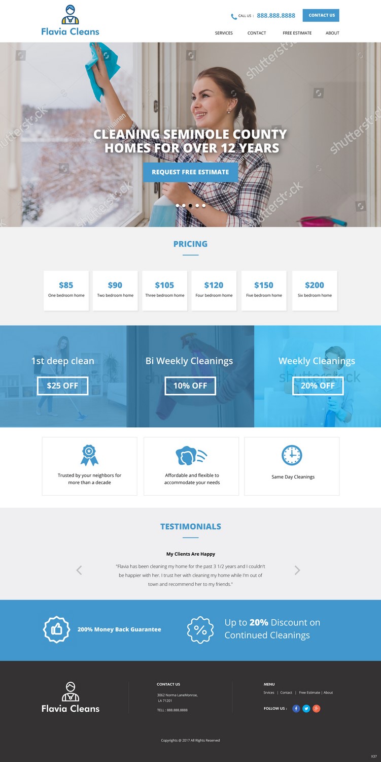 Web Design by pb for Flavia Cleans | Design #15590808