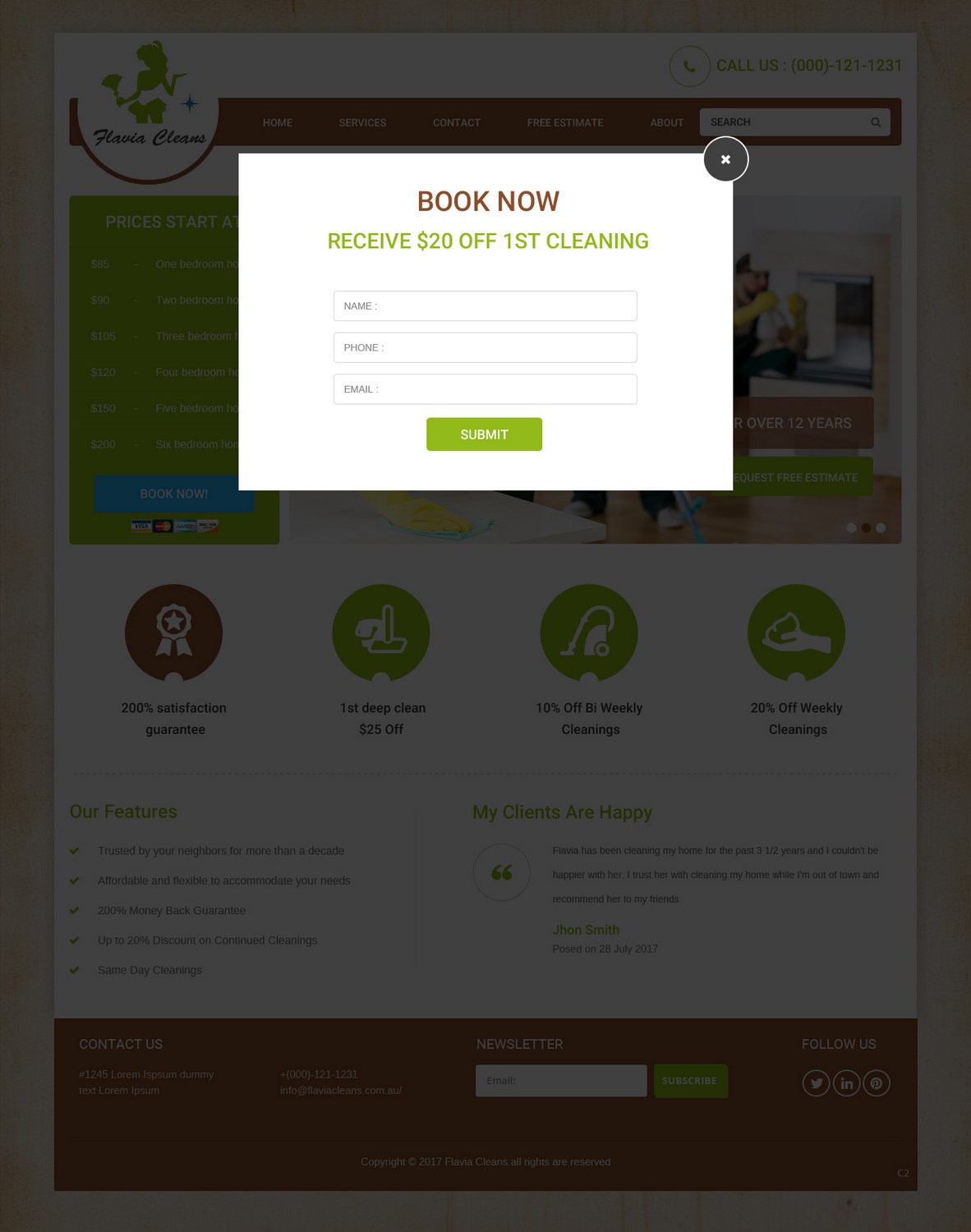 Diseño Web por pb para Flavia Cleans | Diseño #15598654