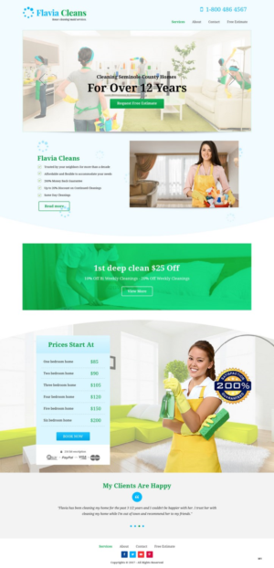 Web Design par pb pour Flavia Cleans | Design : #15598665