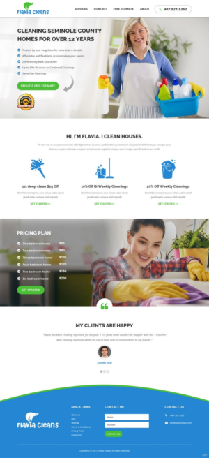 Web Design par pb pour Flavia Cleans | Design : #15642299