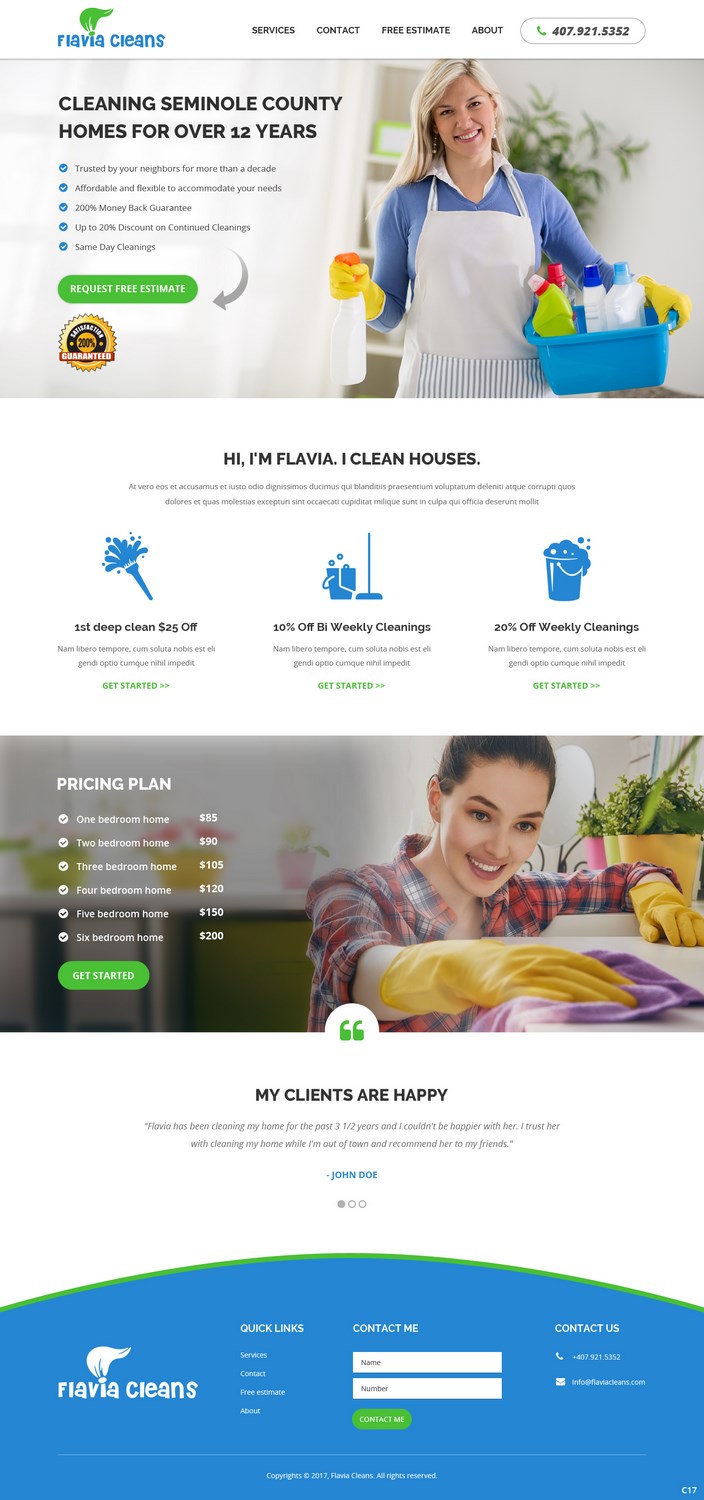 Diseño Web por pb para Flavia Cleans | Diseño #15653124
