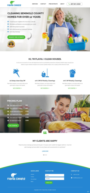 Web Design par pb pour Flavia Cleans | Design : #15653124