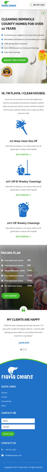 Web Design par pb pour Flavia Cleans | Design : #15653125