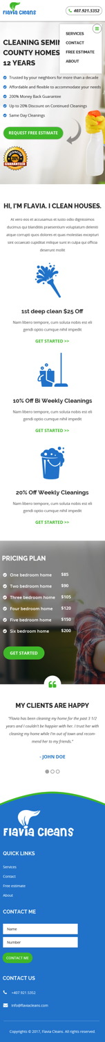 Web Design par pb pour Flavia Cleans | Design : #15653126