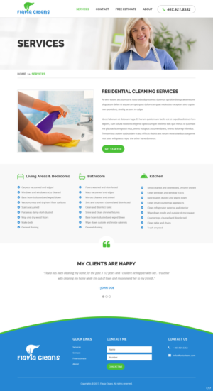 Web Design par pb pour Flavia Cleans | Design : #15736189
