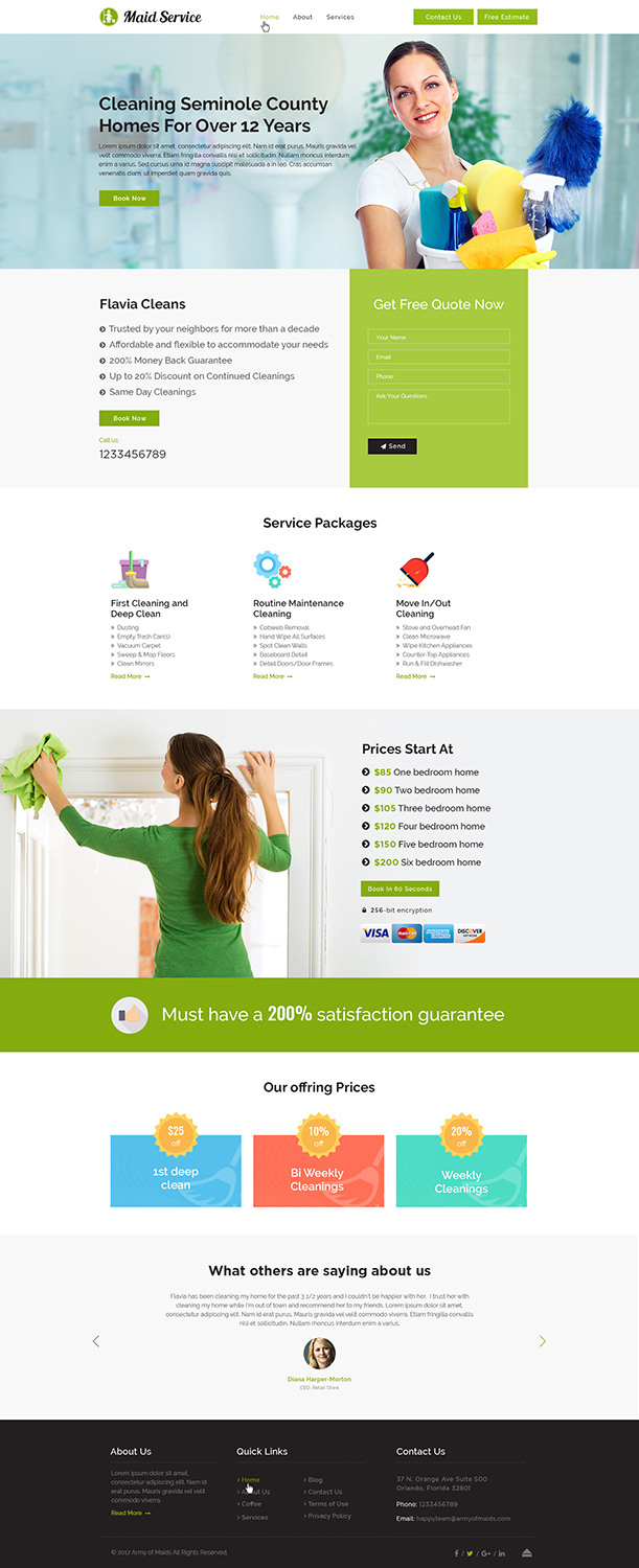 Web Design by Ved Web Services for Flavia Cleans | Design #15598877
