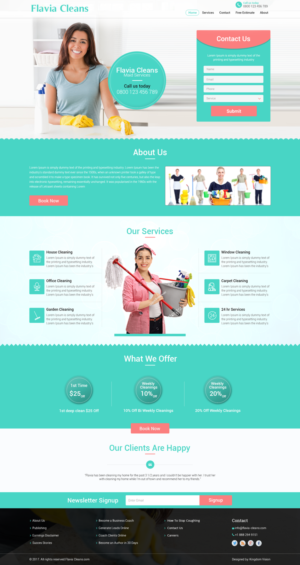 Web Design par Kingdom Vision pour Flavia Cleans | Design : #15598177