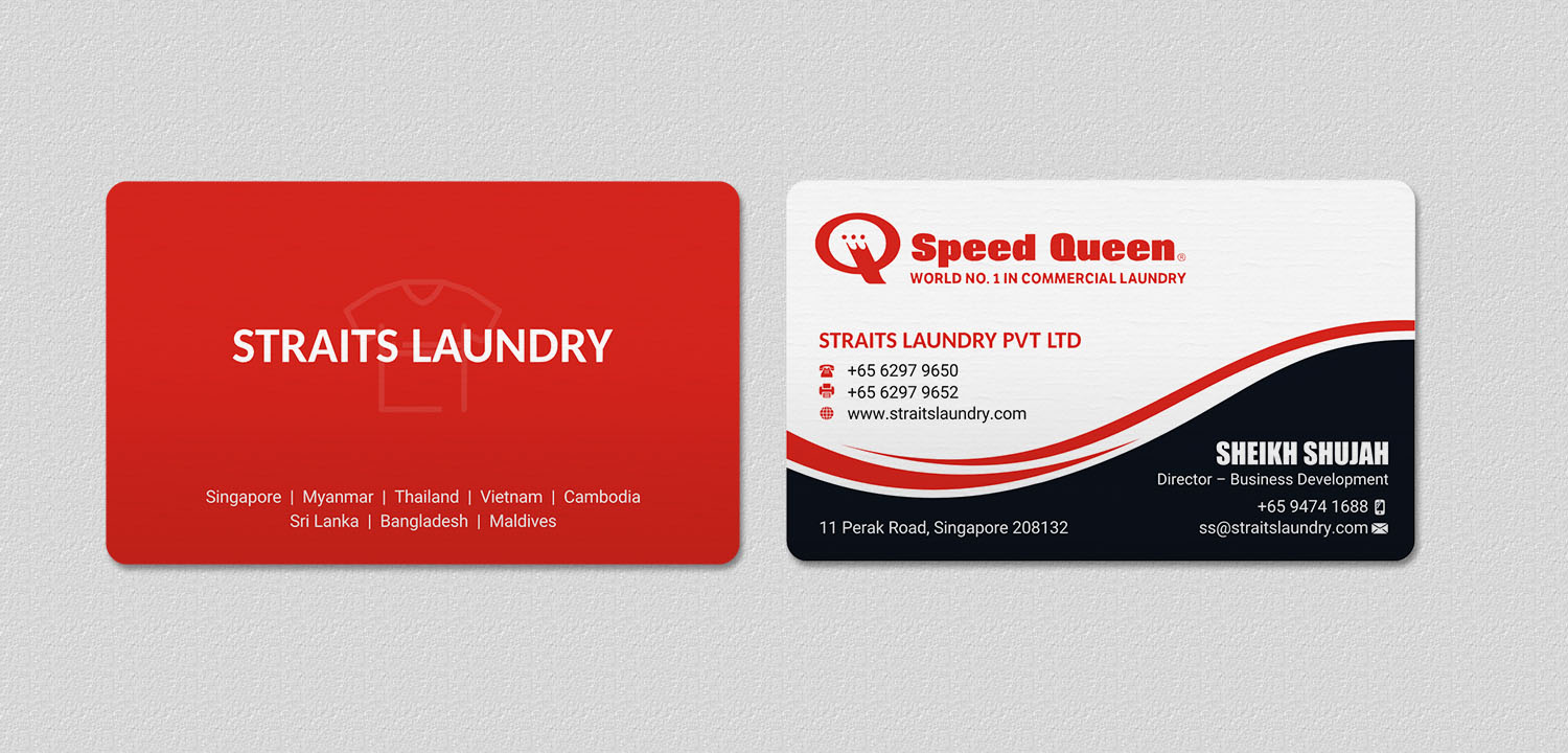 Business Card Design by INDIAN_Ashok for Straits Laundry Pte Ltd  | Design #15584182