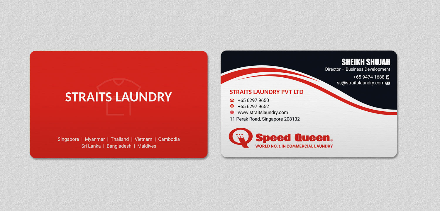 Business Card Design by INDIAN_Ashok for Straits Laundry Pte Ltd  | Design #15584183