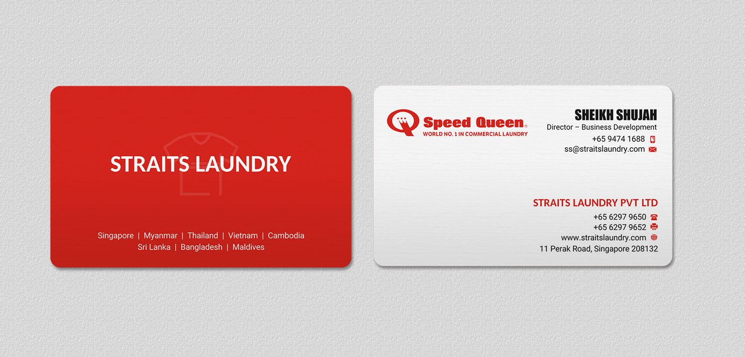 Business Card Design by INDIAN_Ashok for Straits Laundry Pte Ltd  | Design #15584184