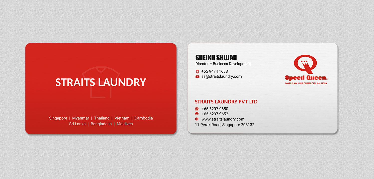 Business Card Design by INDIAN_Ashok for Straits Laundry Pte Ltd  | Design #15584185