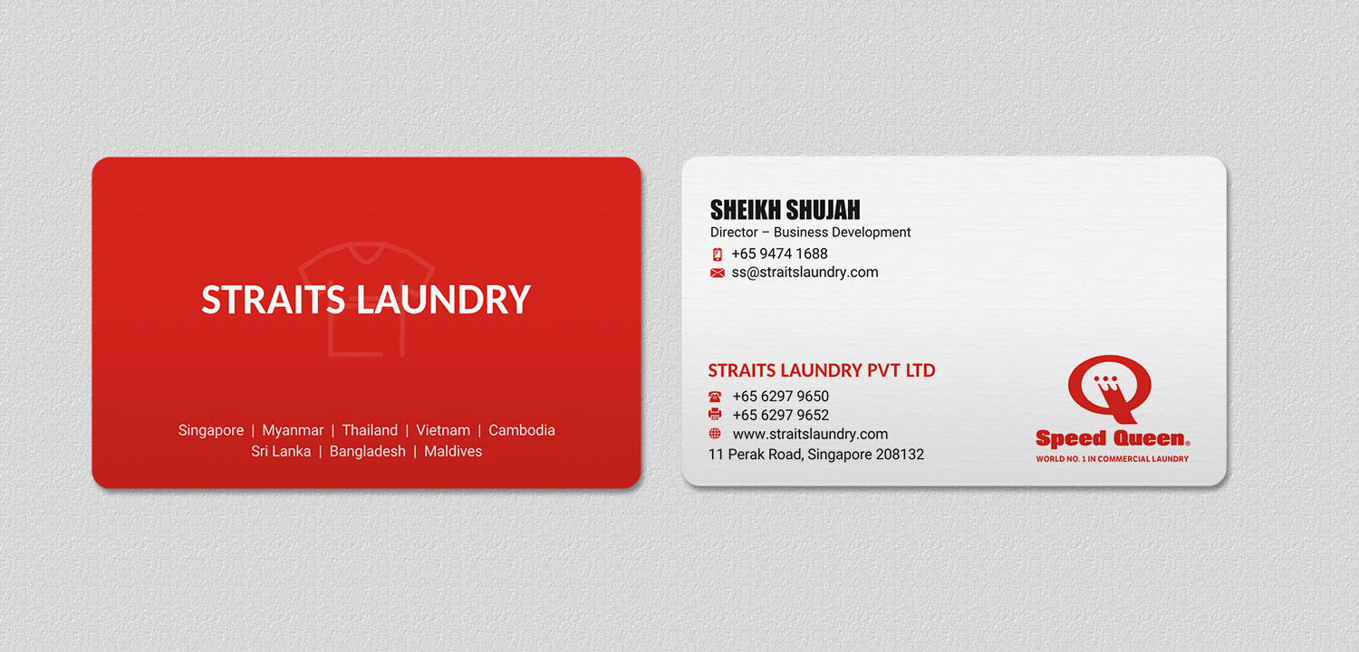 Business Card Design by INDIAN_Ashok for Straits Laundry Pte Ltd  | Design #15584186