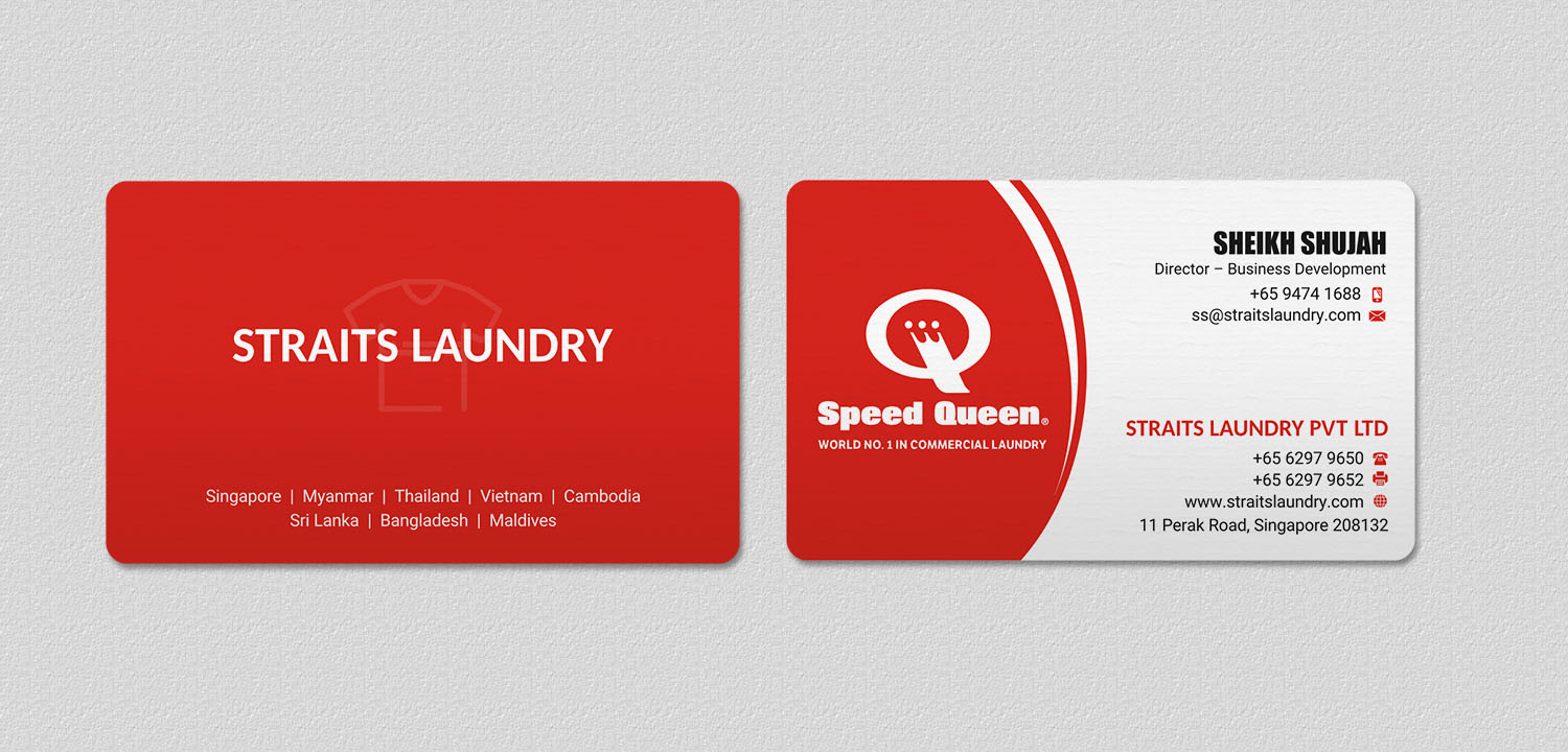 Business Card Design by INDIAN_Ashok for Straits Laundry Pte Ltd  | Design #15584187