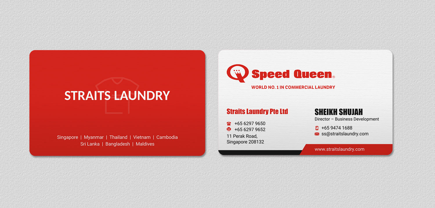 Business Card Design by INDIAN_Ashok for Straits Laundry Pte Ltd  | Design #15584188