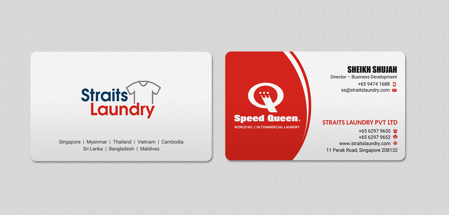 Business Card Design by INDIAN_Ashok for Straits Laundry Pte Ltd  | Design #15584189
