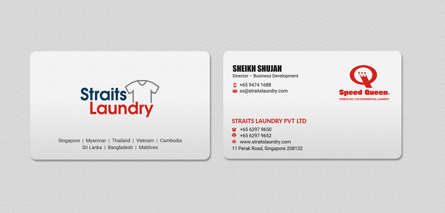 Business Card Design by INDIAN_Ashok for Straits Laundry Pte Ltd  | Design #15584191