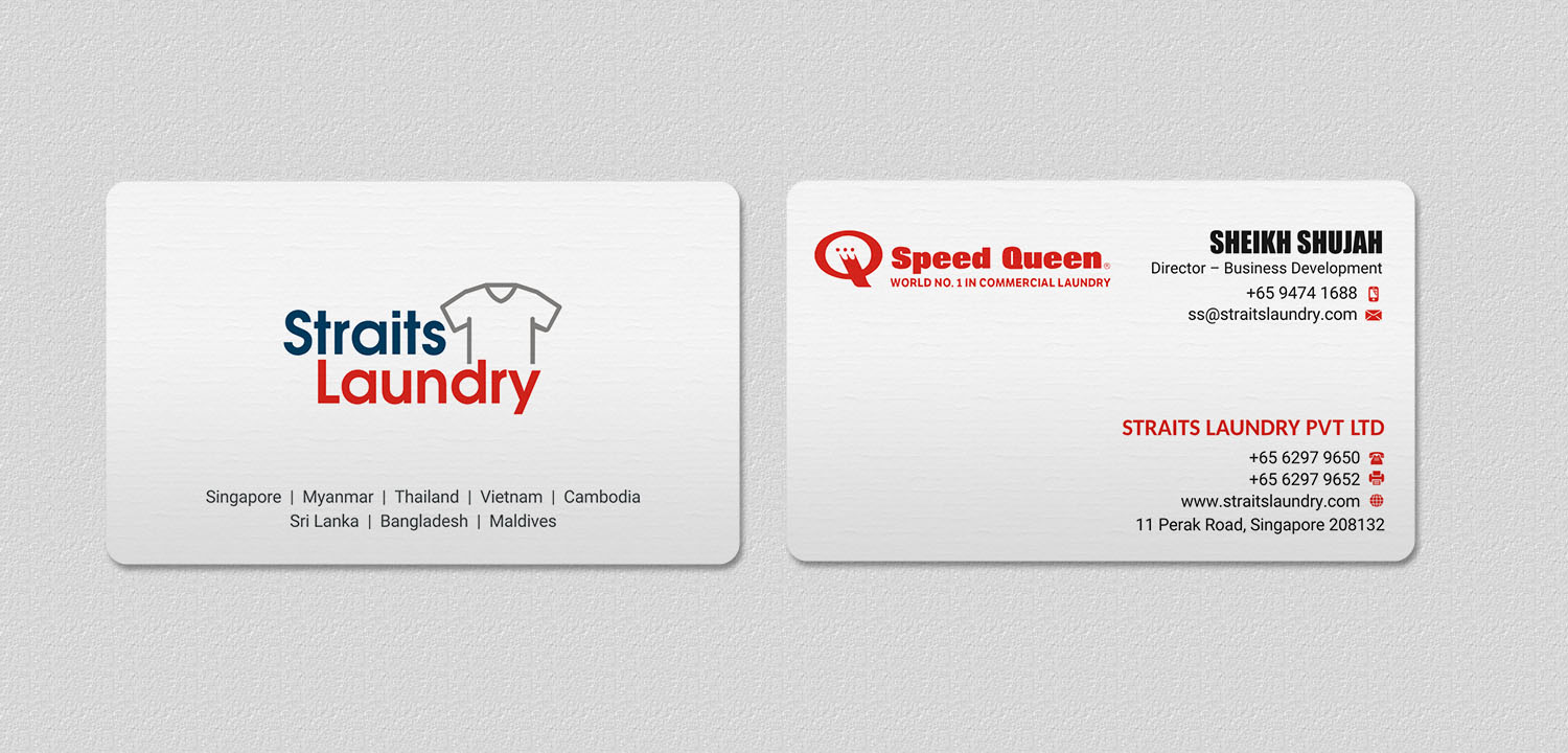 Business Card Design by INDIAN_Ashok for Straits Laundry Pte Ltd  | Design #15584192