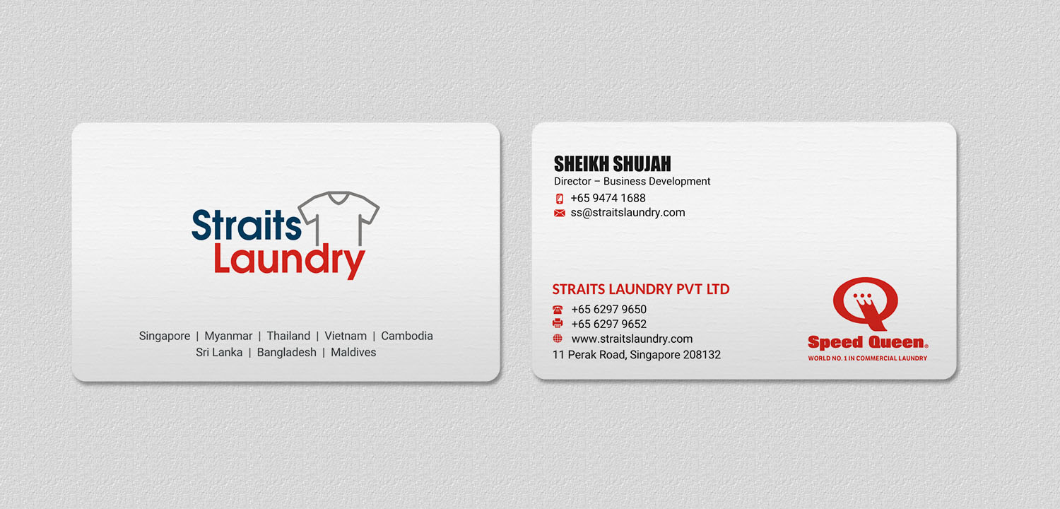 Business Card Design by INDIAN_Ashok for Straits Laundry Pte Ltd  | Design #15584193
