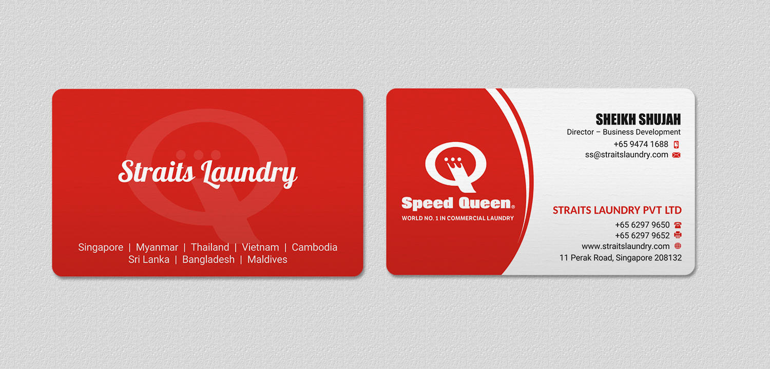 Business Card Design by INDIAN_Ashok for Straits Laundry Pte Ltd  | Design #15586202