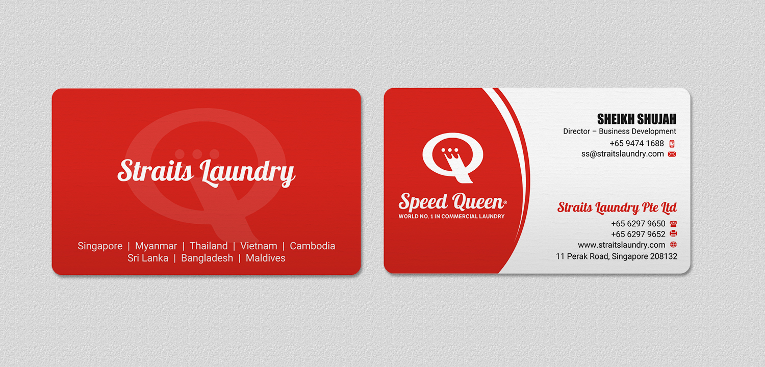 Diseño de Tarjeta de Presentación por INDIAN_Ashok para Straits Laundry Pte Ltd  | Diseño #15586804