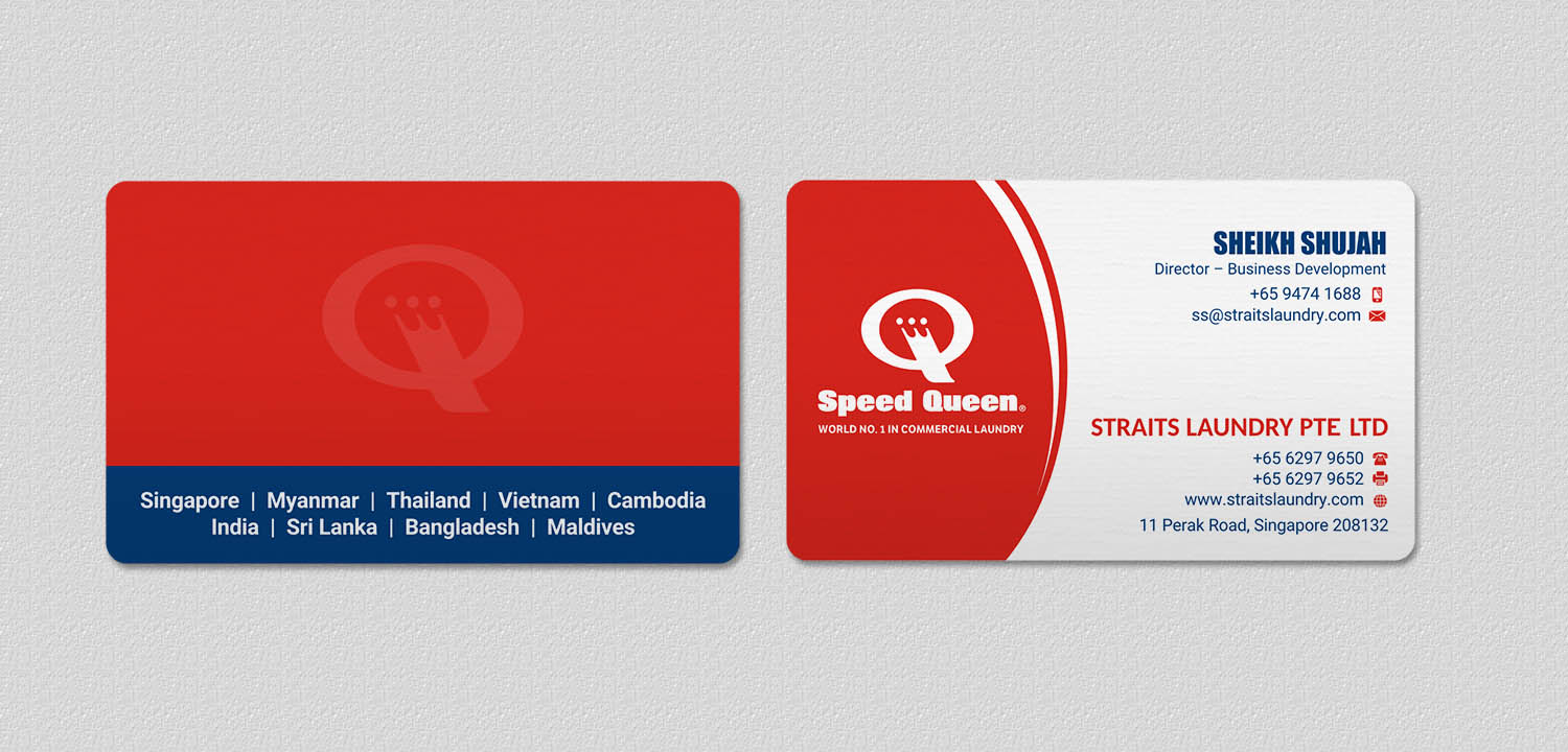 Business Card Design by INDIAN_Ashok for Straits Laundry Pte Ltd  | Design #15592868