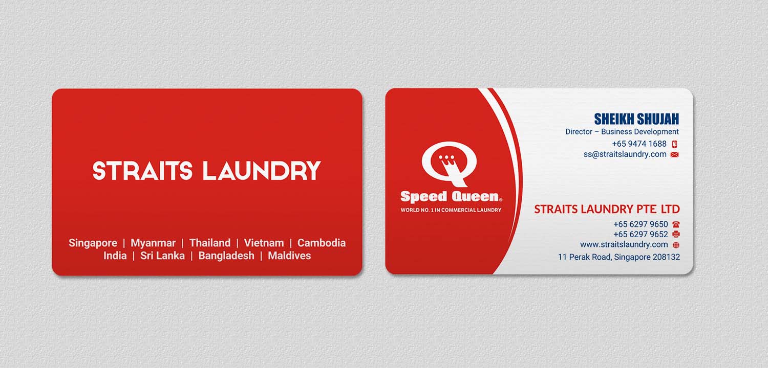 Business Card Design by INDIAN_Ashok for Straits Laundry Pte Ltd  | Design #15610642