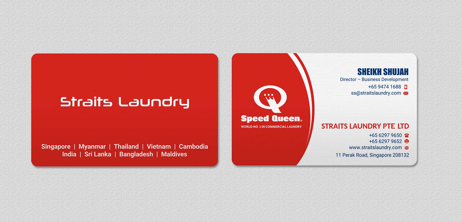Business Card Design by INDIAN_Ashok for Straits Laundry Pte Ltd  | Design #15610644