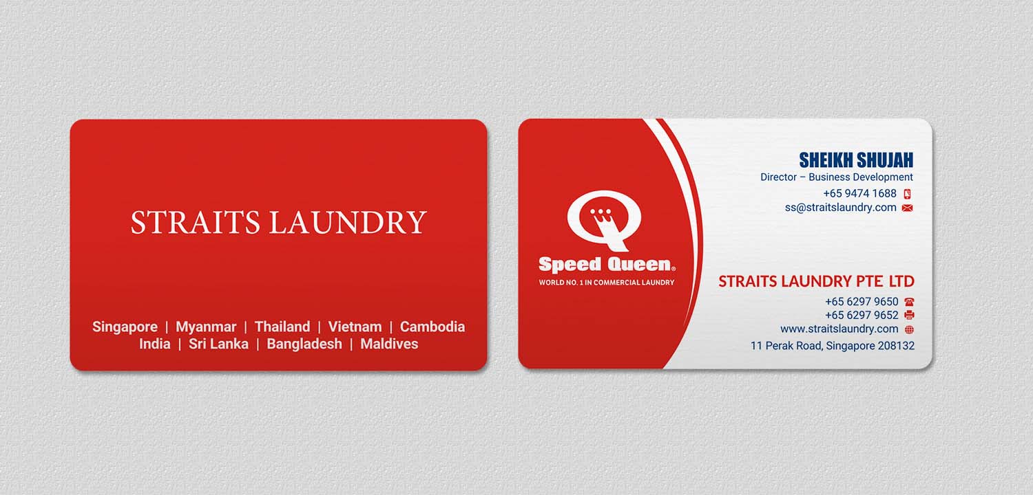 Business Card Design by INDIAN_Ashok for Straits Laundry Pte Ltd  | Design #15610645
