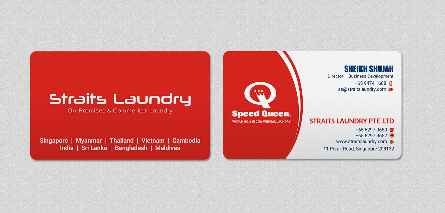 Business Card Design by INDIAN_Ashok for Straits Laundry Pte Ltd  | Design #15613888