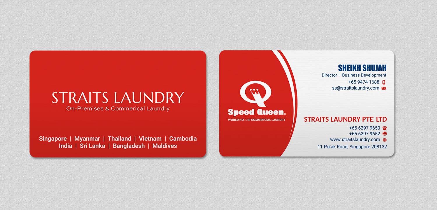 Business Card Design by INDIAN_Ashok for Straits Laundry Pte Ltd  | Design #15613890