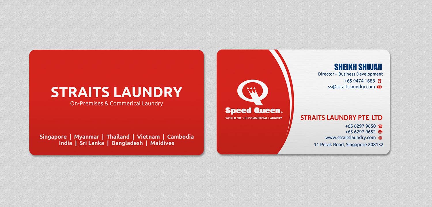 Business Card Design by INDIAN_Ashok for Straits Laundry Pte Ltd  | Design #15614607