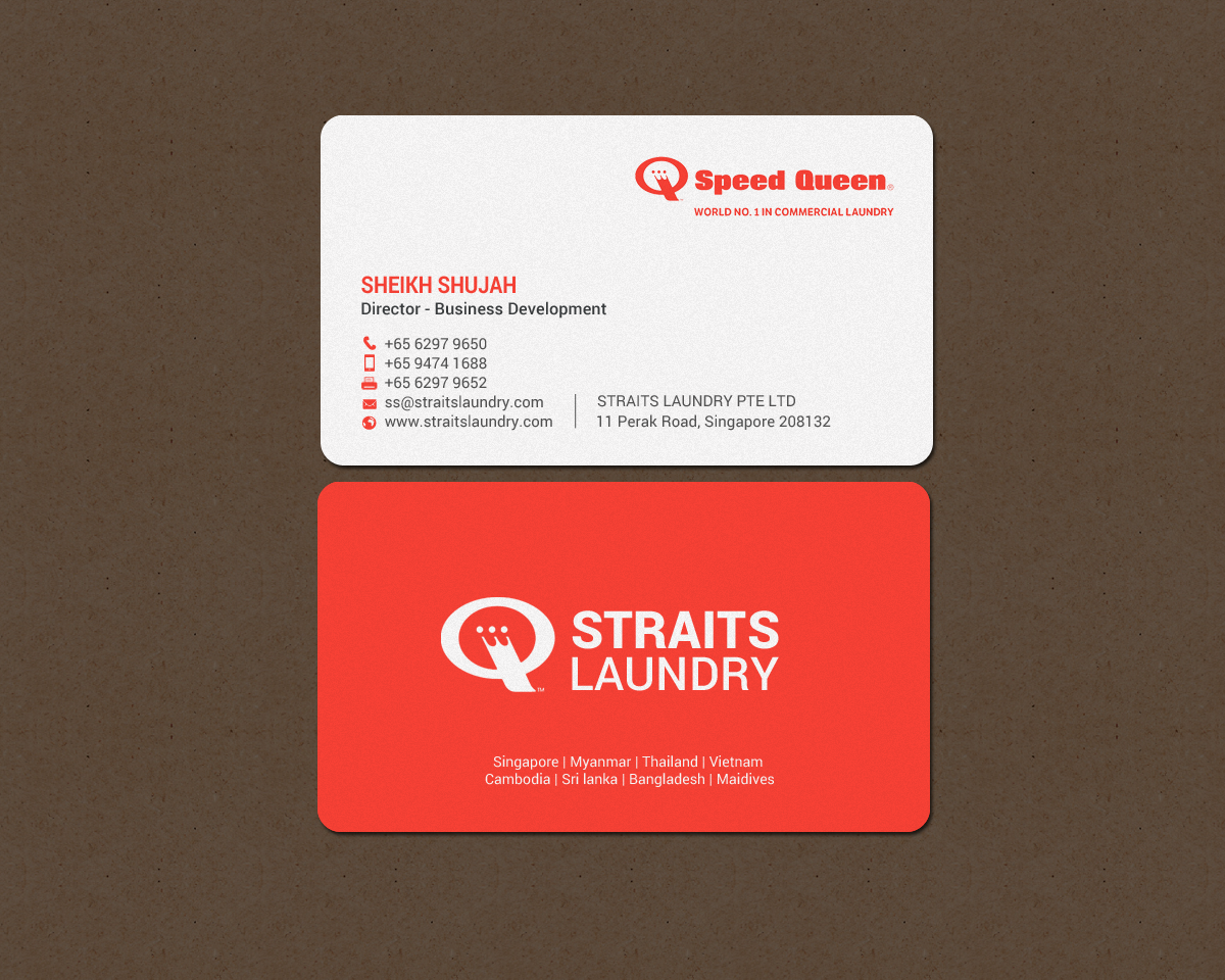 Business Card Design by chandrayaan.creative for Straits Laundry Pte Ltd  | Design #15586286