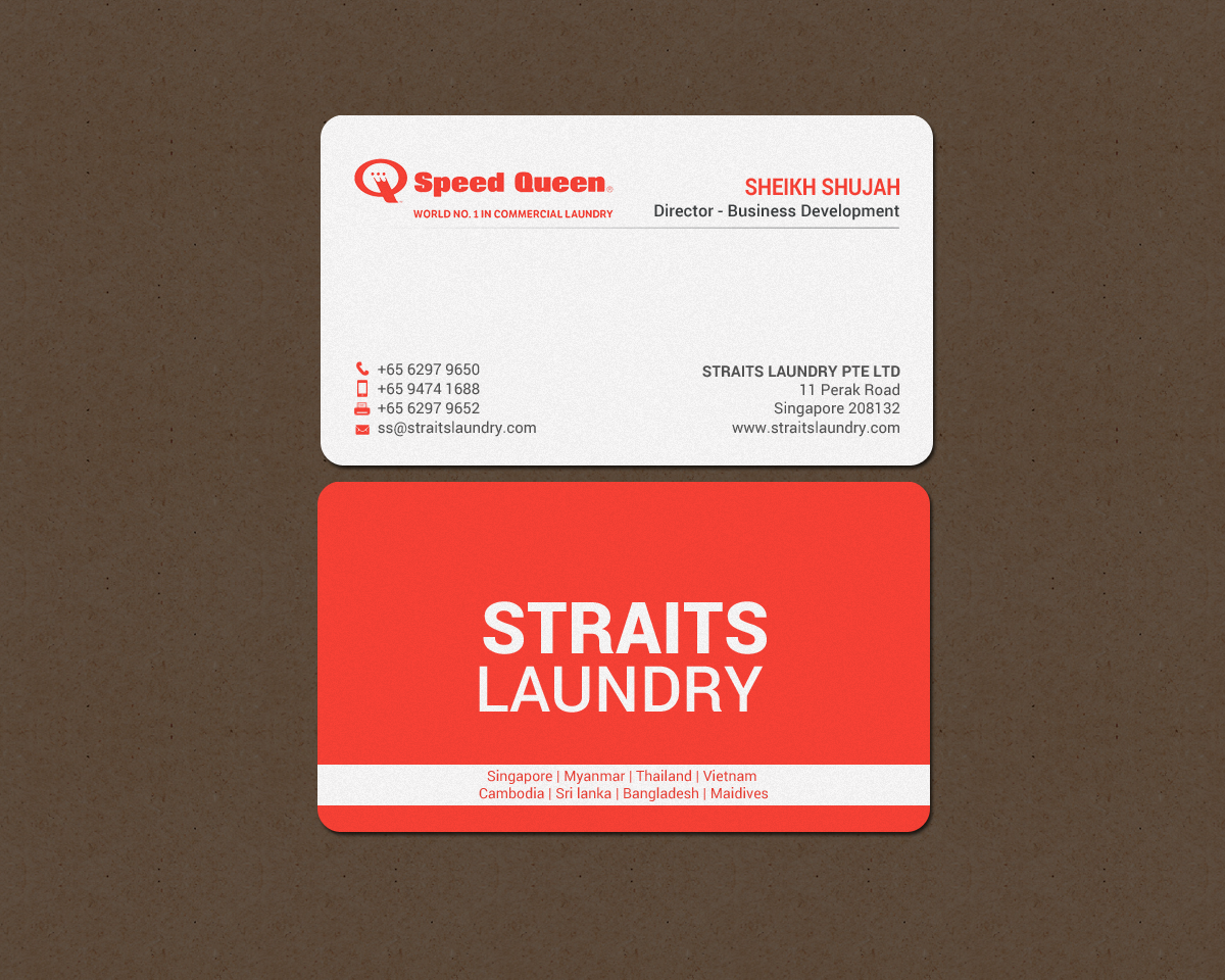 Business Card Design by chandrayaan.creative for Straits Laundry Pte Ltd  | Design #15586288