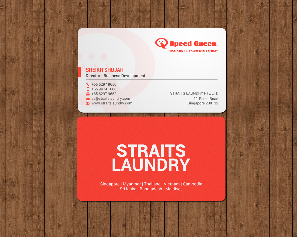 Business Card Design by chandrayaan.creative for Straits Laundry Pte Ltd  | Design #15586983