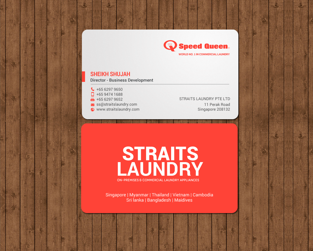 Business Card Design by chandrayaan.creative for Straits Laundry Pte Ltd  | Design #15587007