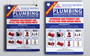Diseño de Flyer por Black Stallions Impressive Solutions para American Backflow Products Company | Diseño #15588667