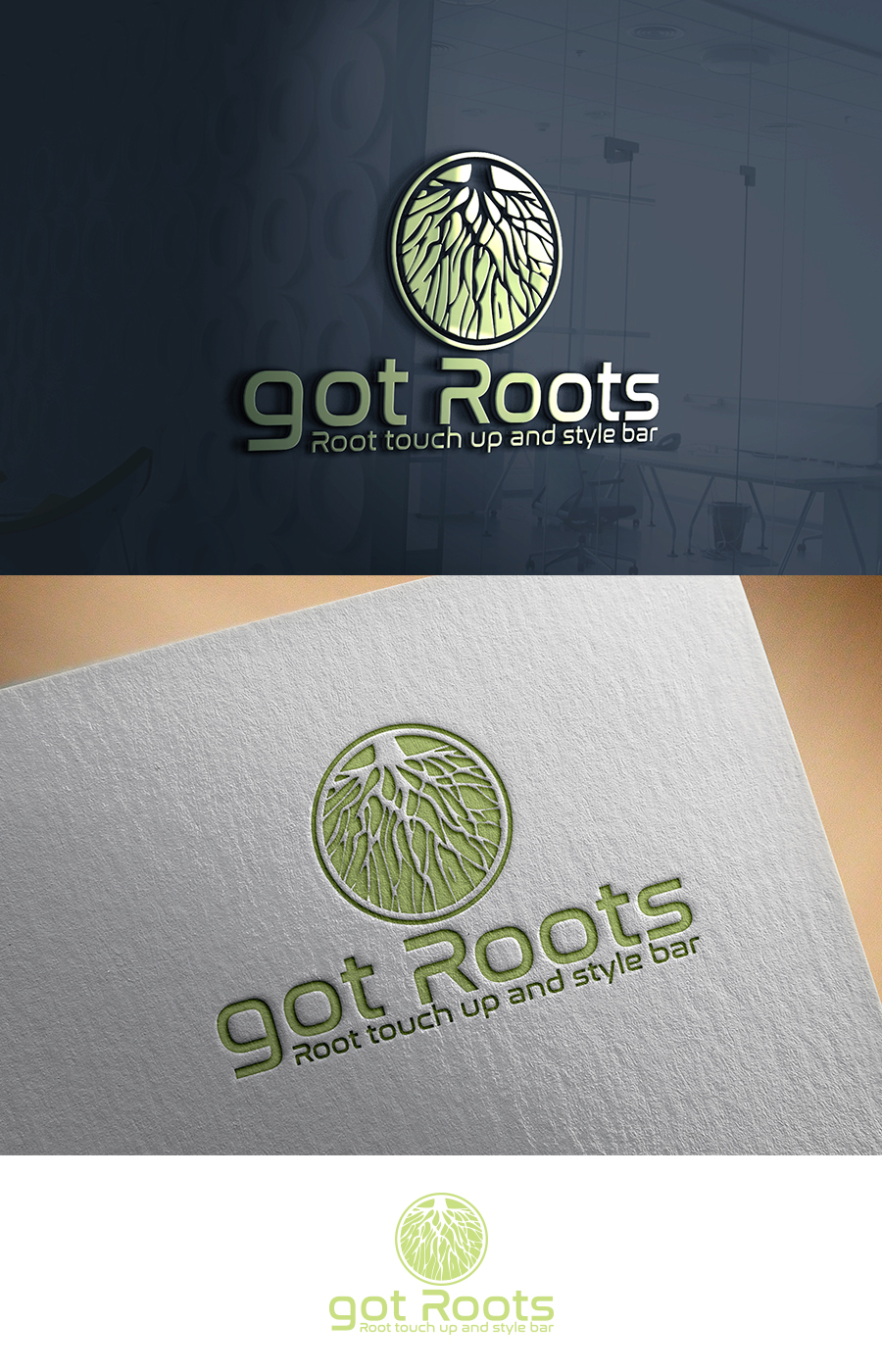 Logo Design by supercreative for got Roots: Root touch up and style bar | Design #15599890