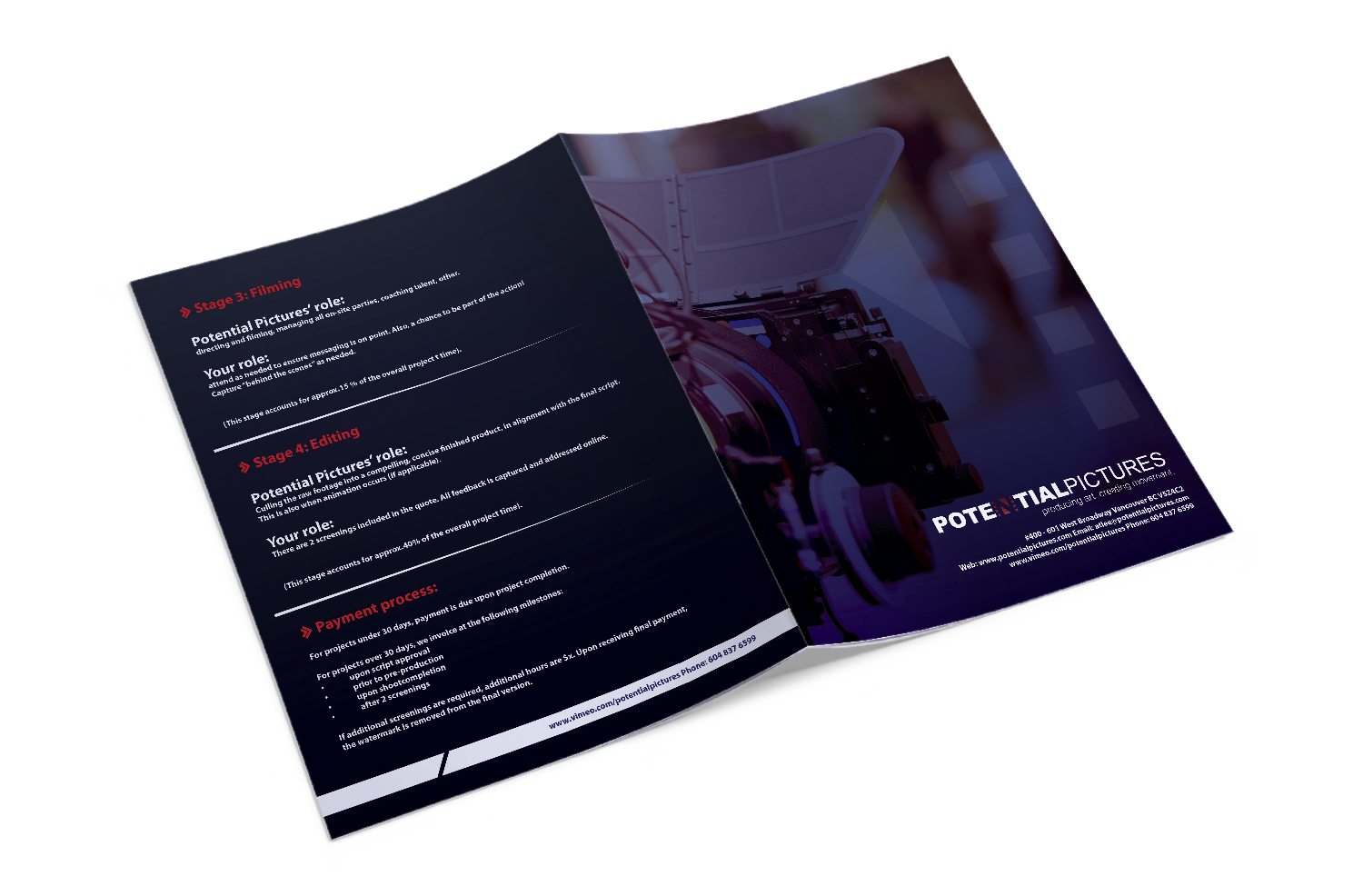 Diseño de Brochure por Deziners Zone para Potential Pictures Inc | Diseño #15616853