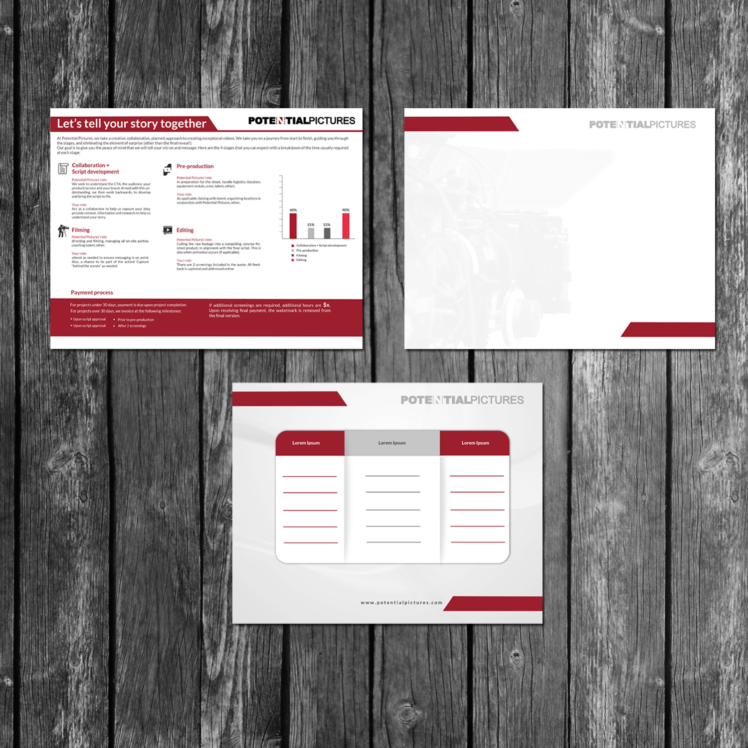 Brochure Design by creative.bugs for Potential Pictures Inc | Design #15612681