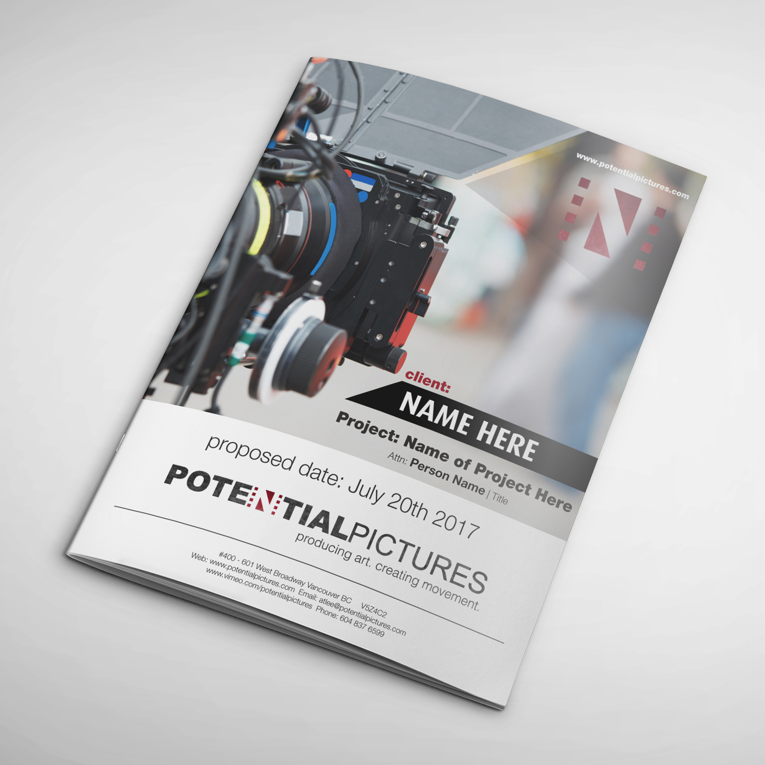 Brochure Design by technotecdesign for Potential Pictures Inc | Design: #15709057