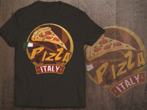 Foodie Pizza Cartoon T shirt (Italy) | T-shirt Design by SAI DESIGNS