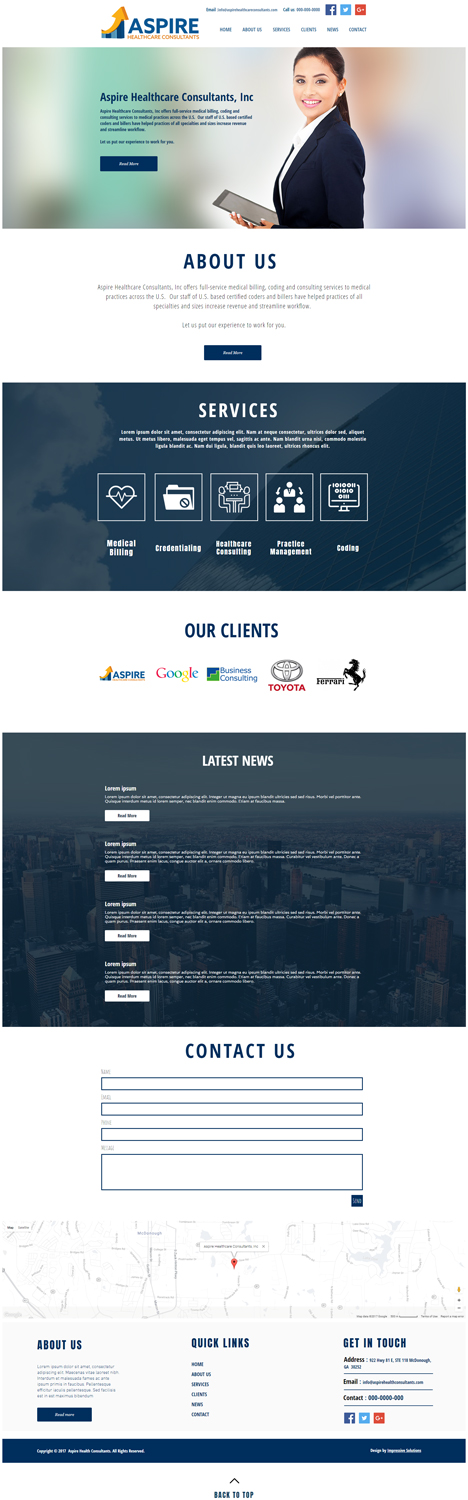 Web Design by Impressive Solutions for Aspire Healthcare Consultants | Design #15787413